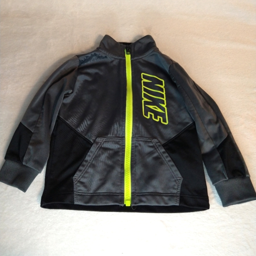 Nike Baby Gray & Black Full Zip Lightweight Athletic Material Track Jacket